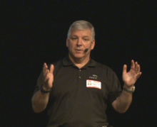 Johnson tells students about his experience in space. (Photo credit: KXAN)